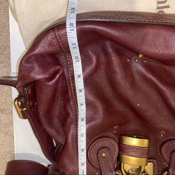 🛑SOLD🛑 Chloe Paddington Leather Shoulder Bag in Burgundy - Picture 6 of 12